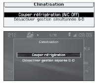 Désactivation de la réfrigération (A/C-OFF)