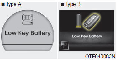 Low key battery (Pile de clé faible)