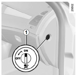 Activation de l'airbag passager avant