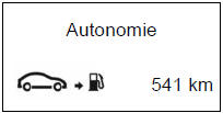 Autonomie prévisible avec le carburant restant.