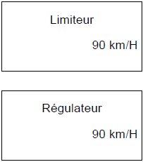 e) Vitesse de consigne du régulateur-limiteur de vitesse.