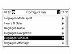 Sélection des menus et des réglages