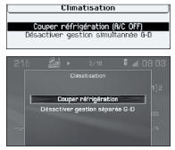 Désactivation de la réfrigération (A/C-OFF)