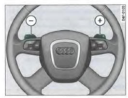 Volant de direction : touches de commande tiptronic