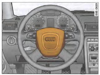 Airbag conducteur intégré au volant de direction
