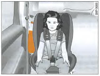 Enfant attaché dans un siège pour enfant conformément aux normes de sécurité