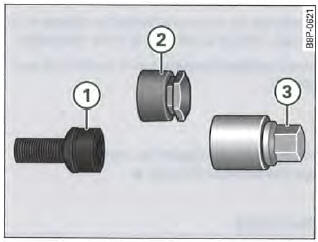 Boulon de roue antivol avec capuchon de protection et adaptateur