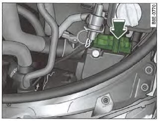 Compartiment- moteur : retrait du couvercle du boîtier (feu de croisement côté
