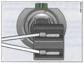 Ampoule avec connecteur : l'ergot sur le culot de l'ampoule doit être orienté vers le haut.