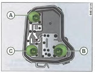  Emplacement des ampoules sur le support d'ampoules : Exemple : feu arrière extérieur gauche