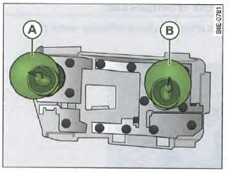 Emplacement des ampoules sur le support d'ampoules. Exemple : feu arrière