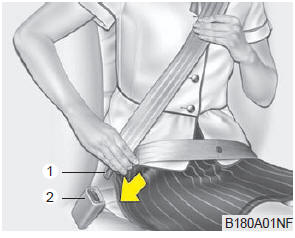 Ceinture de sécurité à 3 points avec blocage d'urgence du rétracteur - conducteur