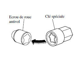 Ecrou de roue antivol