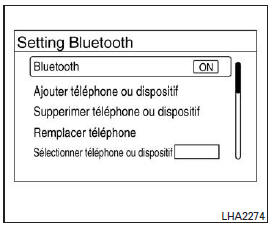 Réglages BluetoothMD 