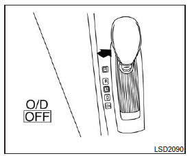 Interrupteur O/D OFF (neutralisation de la surmultipliée) (selon l'équipement du véhicule)