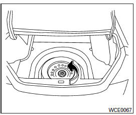 Retrait de la roue de secours et des outils du coffre