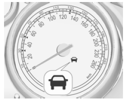 Le symbole de véhicule à l'avant allumé