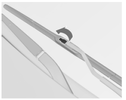 Soulever le bras d'essuie-glace, ouvrir