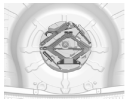 Le cric avec la clé à roue, les outils, le