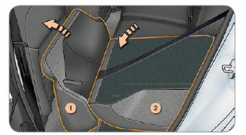 Pour rabattre le siège arrière gauche