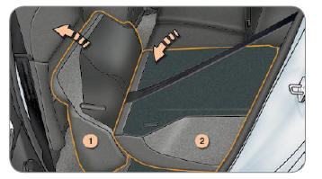 Pour rabattre le siège arrière gauche