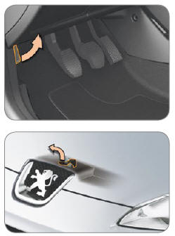 A l'intérieur : tirez vers vous la commande