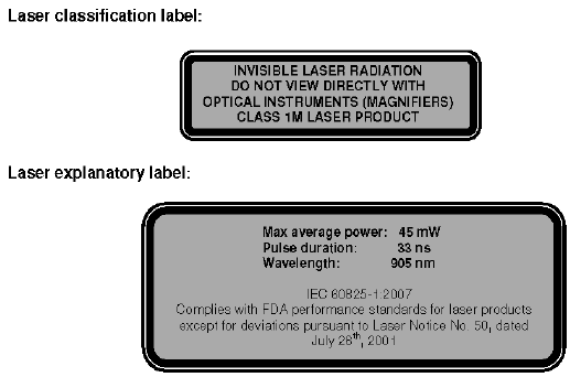 Données de radiation du capteur laser