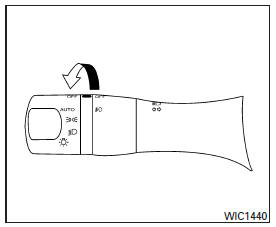 Pour allumer les phares antibrouillard, tournez