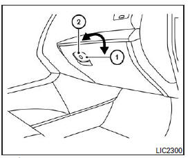 Pour ouvrir la boîte à gants, tirez sur la poignée.
